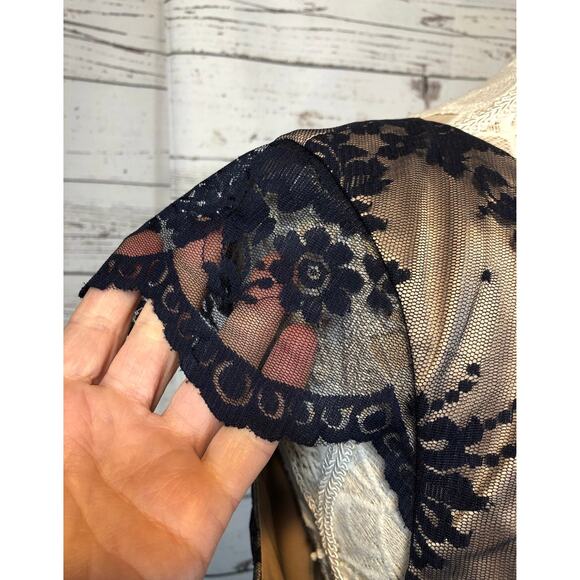 Jessica Howard navy lace dress short sleeved size 14 p - Picture 3 of 12